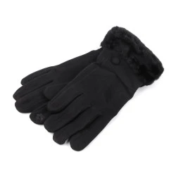 Mănuși de damă cu blană, tactile - Negru (1 Pereche)