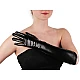 Mănuși lungi de ocazie imitație latex - Negru (1 Pereche)