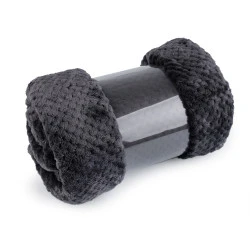 Patura microflanel structurata 150x200 cm - Gri închis (1 Bucată)
