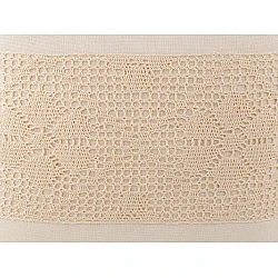 Fata de perna cu dantela 45x45 cm - Ecru deschis (2 Bucăți)