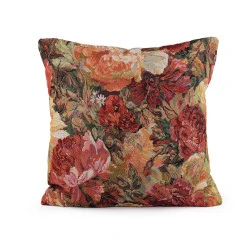 Fata de perna goblen flori 45x45 cm - Roz somon închis (1 Bucată)