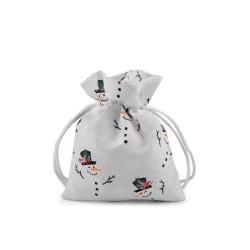 Saculet cadou de craciun 10x13 cm - Alb (1 Bucată)