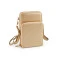 Portofel crossbody cu buzunar pentru telefon mobil 11,5x18cm - Auriu deschis (1 Bucată)
