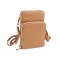 Portofel crossbody cu buzunar pentru telefon mobil 11,5x18cm - Bej camel (1 Bucată)
