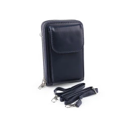 Portofel crossbody cu buzunar pentru telefon mobil 11x18cm - Albastru închis (1 Bucată)