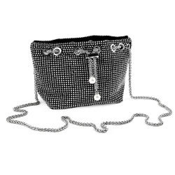 Geanta cu strasuri 25x14,5 cm - Negru (1 Bucată)