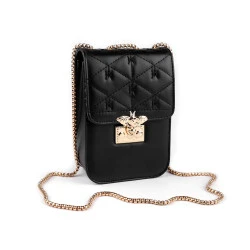Geantă de damă matlasată crossbody 13x18,5 cm - Negru (1 Bucată)