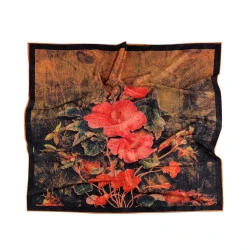 Eșarfă din satin 70x70 cm - Roșu coral (1 Bucată)