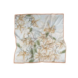 Eșarfă din satin 70x70 cm - Crem deschis (1 Bucată)