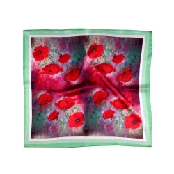 Eșarfă din satin 50x50 cm - Red pink (1 Bucată)