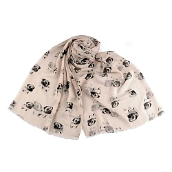 Eșarfă de vară / eșarfă teckel, buldog 75x180 cm - Bej deschis (1 Bucată)