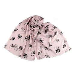 Eșarfă de vară / eșarfă teckel, buldog 75x180 cm - Roz foarte deschis (1 Bucată)