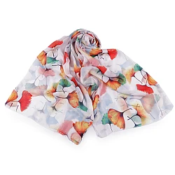 Esarfa de vara ginkgo 75x180 cm - Alb (1 Bucată)