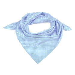Eșarfă din bumbac cu buline 65x65 cm - Albastru deschis (1 Bucată)