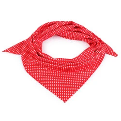 Eșarfă din bumbac cu buline 65x65 cm - Roșu (1 Bucată)
