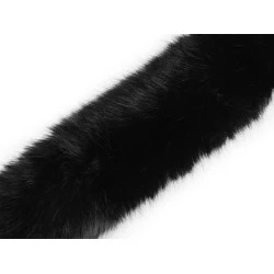 Blana sintetica decorativa plata latime 9 cm - Negru (1 Metru)