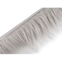 Blană sintetică decorativă pentru figurine, lățime 13 cm - Gri deschis (1 Metru)