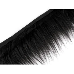 Blană sintetică decorativă pentru figurine, lățime 13 cm - Negru (1 Metru)