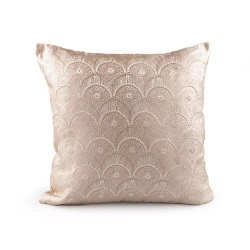 Fata de perna brodata 45x45 cm - Bej deschis (2 Bucăți)