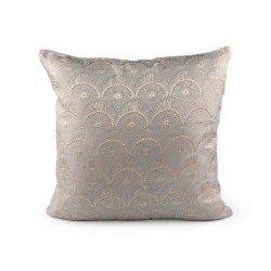 Fata de perna brodata 45x45 cm - Bleu gris (2 Bucăți)