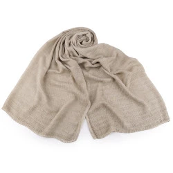 Eșarfă / șal / pes efect șifonat 70x185 cm - Bej deschis (1 Bucată)