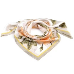 Eșarfă din satin 70x70 cm - Crem foarte deschis (1 Bucată)