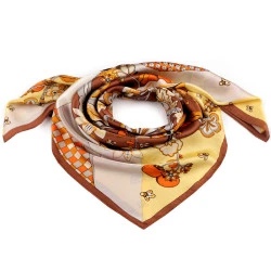 Eșarfă din satin 70x70 cm - Maro bronz (1 Bucată)