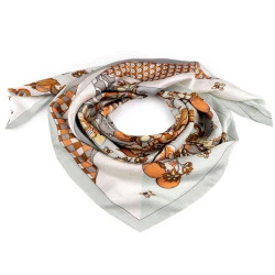 Eșarfă din satin 70x70 cm - Gri verzui deschis (1 Bucată)