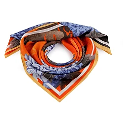 Eșarfă flori 65x65 cm - Portocaliu (1 Bucată)
