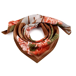 Eșarfă flori 65x65 cm - Maro bronz (1 Bucată)