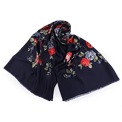 Eșarfă / șal trandafir 80x175 cm - Albastru închis (1 Bucată)