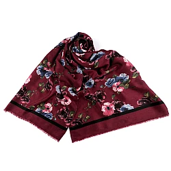 Eșarfă / șal flori 90x180 cm - Bordo (1 Bucată)