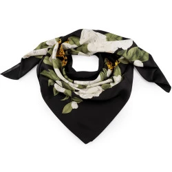 Eșarfă din satin 90x90 cm - Negru (1 Bucată)