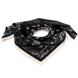 Eșarfă din satin 90x90 cm - Negru (1 Bucată)