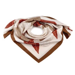 Eșarfă din satin 90x90 cm - Bej deschis (1 Bucată)