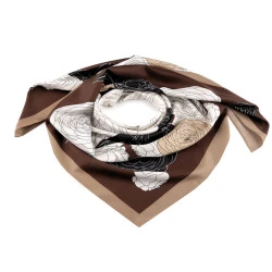 Eșarfă din satin 90x90 cm - Maro (1 Bucată)
