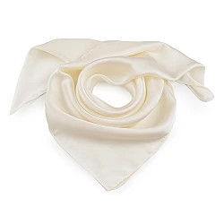 Eșarfă din satin, culoare uni, 70x70 cm - Crem deschis (1 Bucată)