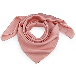 Eșarfă din satin, culoare uni, 70x70 cm - Roz pudrat (1 Bucată)