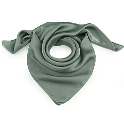 Eșarfă din satin, culoare uni, 70x70 cm - Verde glacial (1 Bucată)
