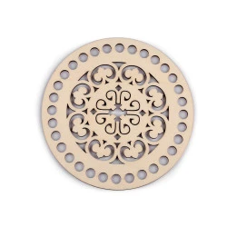 Capac mandala pentru confecționare decorațiuni ø15 cm - Natural deschis (1 Bucată)