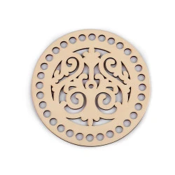 Capac mandala pentru confecționare decorațiuni ø15 cm - Natural deschis (1 Bucată)