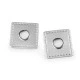 Ocheți cu patrat din piele sintetica pentru cusut, de 10 mm - Argintiu (20 Bucăți)