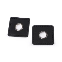 Ocheți cu patrat din piele sintetica pentru cusut, de 10 mm - Blackbrown (20 Bucăți)