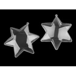 Cutie din plastic din două piese - clopot, copac, picătură, stea - Transparent (12 Bucăți)