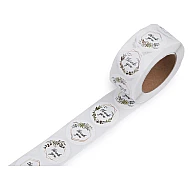 Autocolante din hârtie handmade with love, thank you ø25 mm - Alb (1 Rolă)