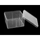 Cutie plastic cu capac 9,5x9,5x5,5 cm - Transparent (1 Bucată)