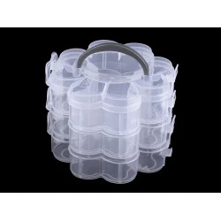 Cutie din plastic / organizator pliabil 3 etaje - Transparent (1 Bucată)