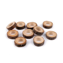 Inel din lemn natural ø17 mm - Natur (10 Bucăți)