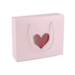 Cutie cu orificiu inimă și șnur - Roz deschis (3 Bucăți)