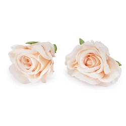 Floare de trandafir artificiala ø5 cm - Crem deschis (10 Bucăți)